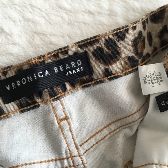 Veronica Beard Debbie Leopard Button Fly 10" High Rise Skinny Leg Jeans Size 28 - Picture 4 of 12